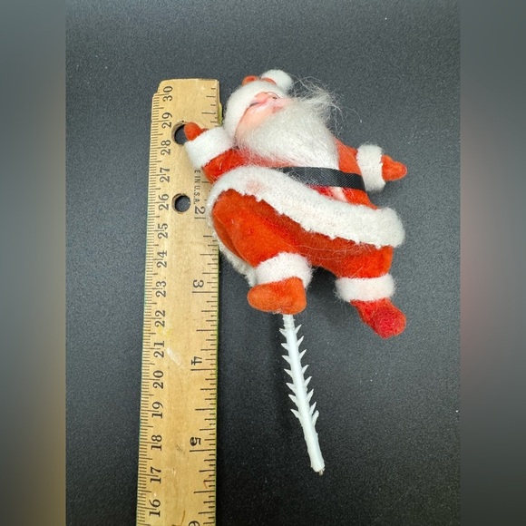 Vintage Christmas Flocked Santa Claus Pick or Ornament API Thailand - Picture 2 of 6